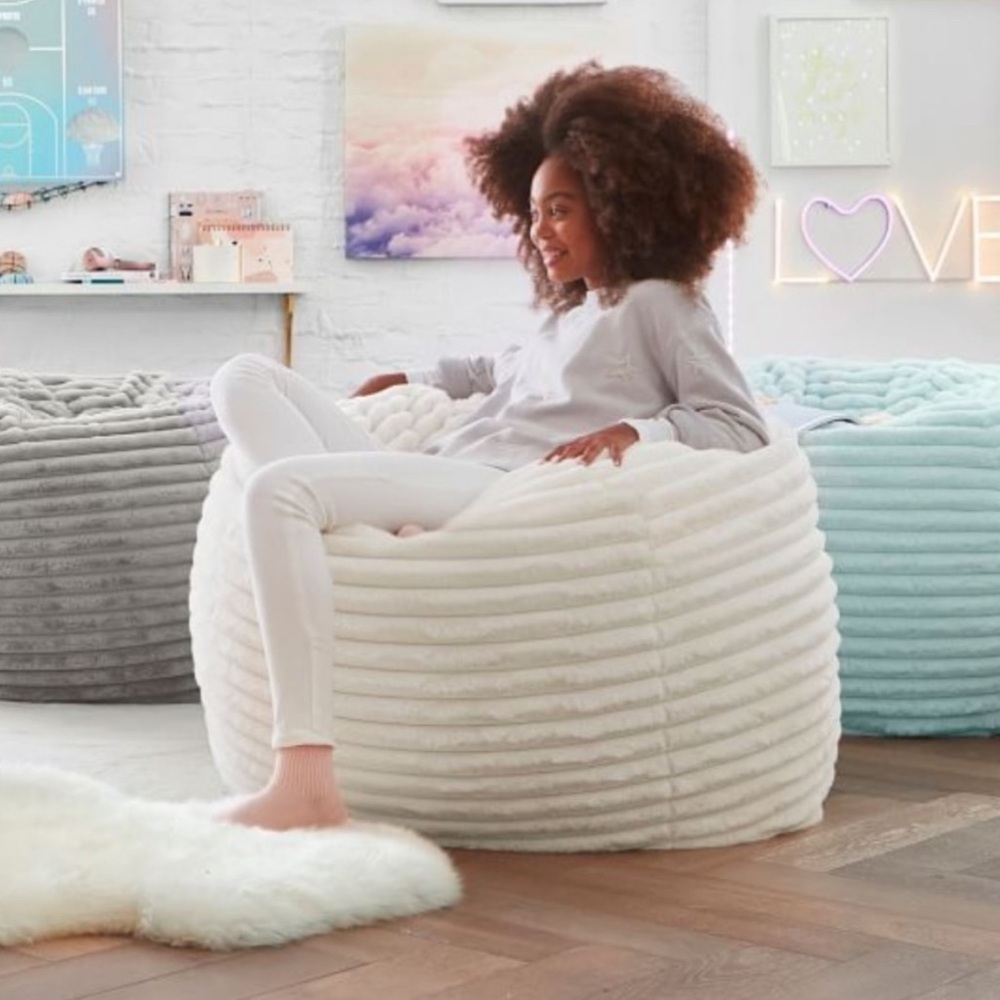 Pottery Barn Channel Cloud ivory Bean Bag Chair Cover Only size Large